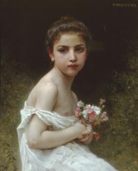 威廉 阿道夫 佈格羅 Petite fille au bouquet, Little girl with a bouquet